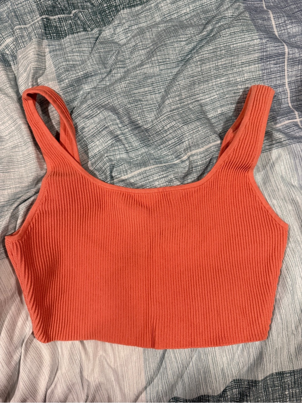 Babaton Coral Ribbed Scoop Neck Crop Top